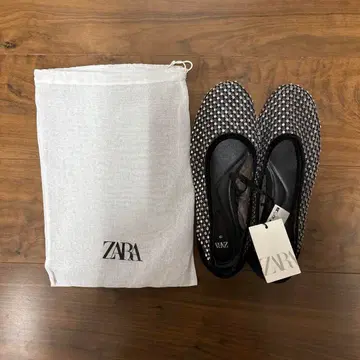 [ 최종 가격 인하 ] 미사용 택 포함 ZARA, 큐빅 시스루 플랫슈즈