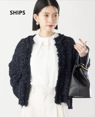 *쉽스 SHIPS* 라메 트위드 니트 자켓 가디건