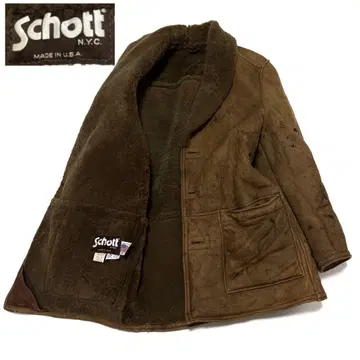 Schott N.Y.C. 빈티지 양가죽 리얼 무스탕 코트