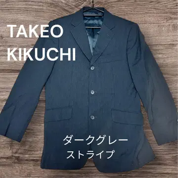 TAKEO KIKUCHI 다크 그레이 스트라이프 자켓