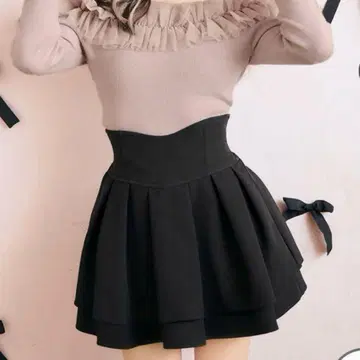 S 사이즈 슬림 레그가 되는 스커트 미셸 마카롱 블랙