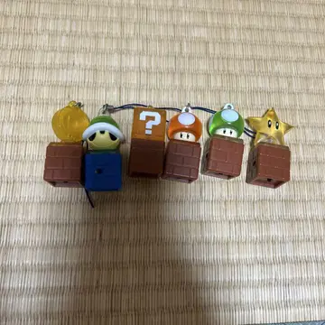 슈퍼 마리오 스트랩 피규어 키링 레어 스타 버섯