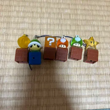 슈퍼 마리오 스트랩 피규어 키링 레어 스타 버섯