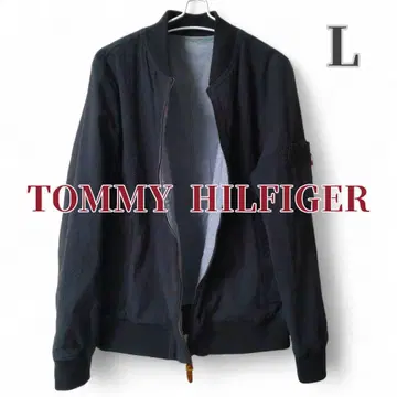 타미힐피거 리버서블 봄버 자켓 L 사이즈 블랙 라이트 그레이