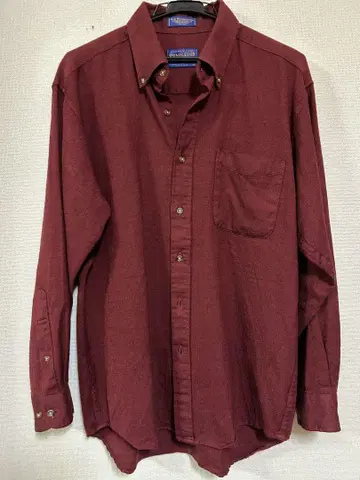 Pendleton Sir Pendleton 긴팔 셔츠 M 버건디