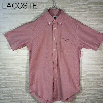 LACOSTE 반팔 셔츠 빨간색 스트라이프