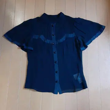 JILL STUART 블랙 플레어 슬리브 셔츠 S