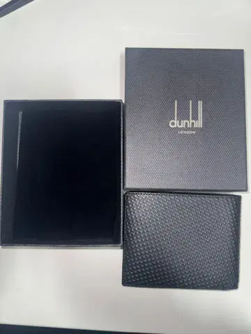 던힐 이단 접이식 지갑 블랙 가죽