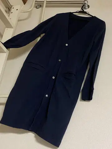 주카 네이비 롱 가디건