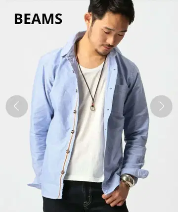 BEAMS / 파라슈트 버튼 미니 레귤러 긴팔 셔츠 S 빔즈