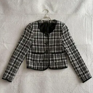 [프리즈프레이즈] (S) 노카라 자켓 트위드 포멀 긴팔