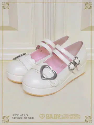 BABY 하트 버클 신발 화이트 M 사이즈
