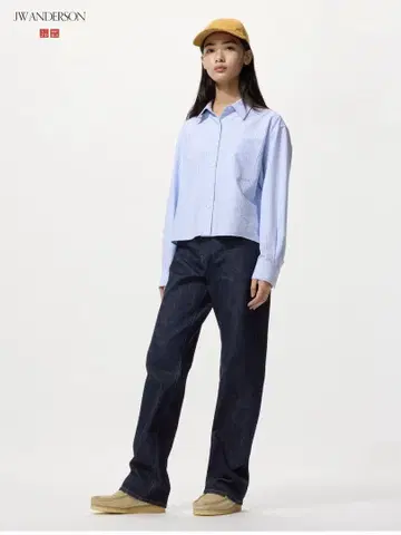 JW ANDERSON 스트레이트 데님 유니클로 네이비 23 긴 길이