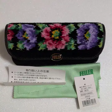 FEILER 안경 케이스 꽃무늬 블랙