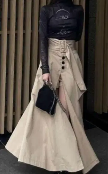 melt the lady heavy trench flare skirt