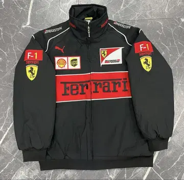 Ferrari F1 페라리 레이싱 자켓 자수 블랙 2XL 얇은 소재