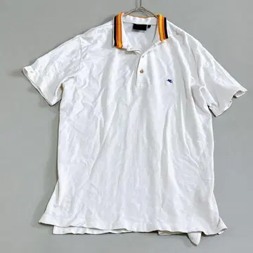 레어 XL ETRO 로고 자수 피케 셔츠 원포인트 로고 이탈리아제