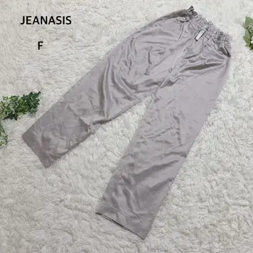 지나시스 와이드 팬츠 허리밴딩 광택감 있음 고급 캐주얼 화려함 F