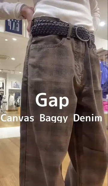 Gap Canvas Baggy Denim 체크 무늬 GAP 배기
