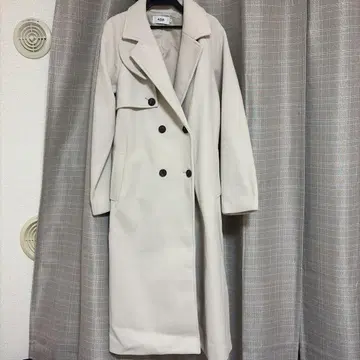 AZUL by moussy 베이지 더블 브레스트 롱 코트