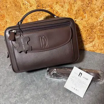 나카자와 가방 다크 브라운 핸드백 숄더백 2way 가죽 천연 가죽