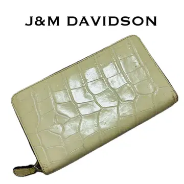 제이앤엠 데이비드슨 라운드 지퍼 장지갑 악어 엠보싱 가죽