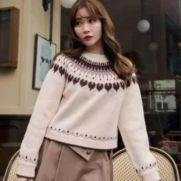 Herlipto 하트 페어 아일 니트 풀오버