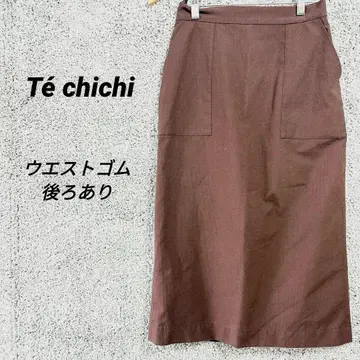 1984 테치치 타이트 스커트 종아리 기장 코튼 밴딩 심플 무지 M