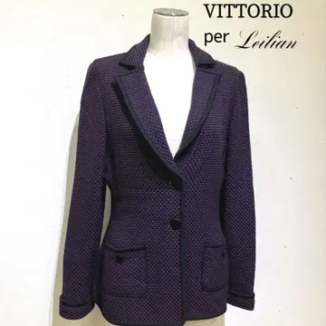 새상품급 VITTORIO per Leilian 니트 자켓 이탈리아제
