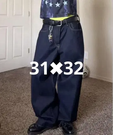 GAP 31 x 32 슈퍼 배기 데님 다크 린스 청바지 갭