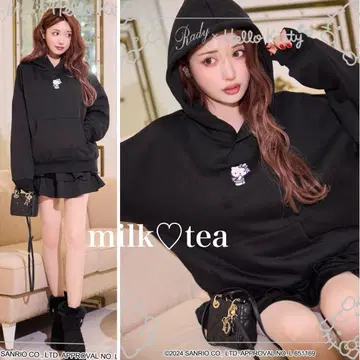 택 포함 새상품 Rady 키티 후디 후드티 라벤더 블랙 M
