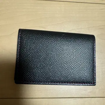 오오츠카 제방 가죽 명함지갑 블랙 x 레드 이단 접이식 새상품급