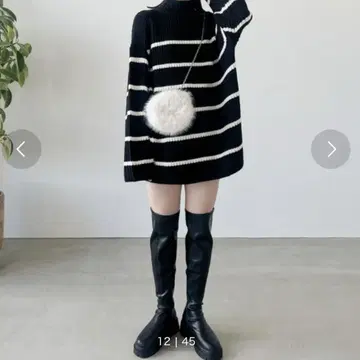 화이트 인조 모피 숄더백 heather