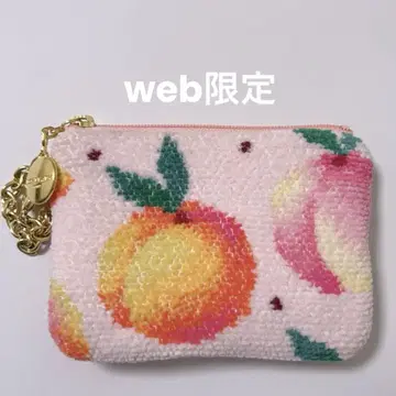 러브러리 페이러 피치 도트 키&카드 파우치 핑크 web 한정판