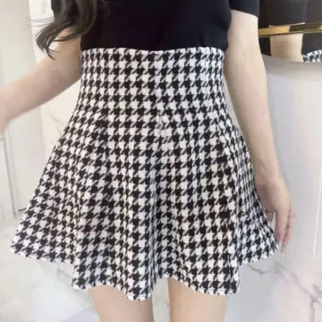 Lumignon houndstooth high waist skirt