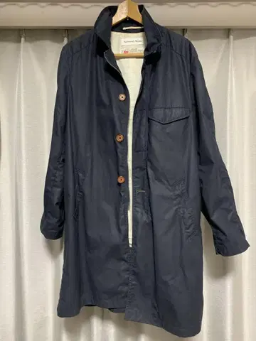 Universal Works 스텐 칼라 오일 코트 네이비 S 사이즈