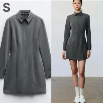 그레이 셔츠 원피스 긴팔