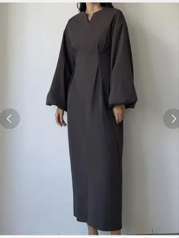 다크 그레이 벌룬 롱 원피스