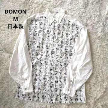 레어 DOMON 도몬 자수 코튼 셔츠 일본제 [ M ]