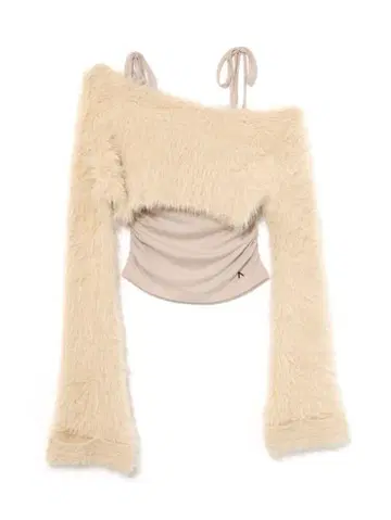 Aniya fluffy knit set beige andmary