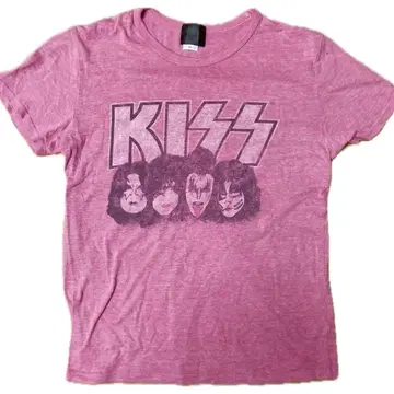 KISS 밴드 멤버 티셔츠 핑크 M 사이즈