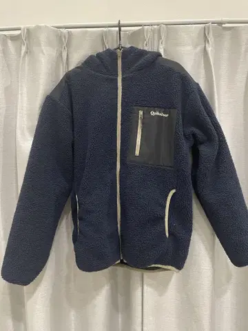 Quiksilver 플리스 자켓 네이비 리버서블 새상품급