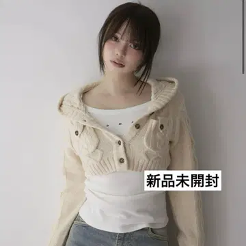 Mary logo cable knit set ivory