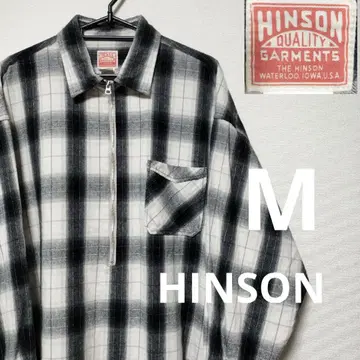 HINSON 힌슨 옴브레 체크 셔츠 하프 지퍼