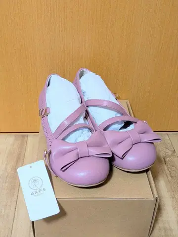 택 포함 axes femme kawaii 크로스 벨트 리본 펌프스 M