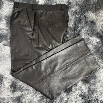 noubelle 소가죽 블랙 슬랙스 원턱 와이드 팬츠
