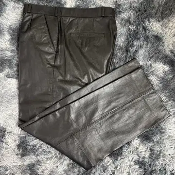 noubelle 블랙 소가죽 팬츠 원턱 슬랙스 와이드 계열