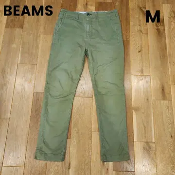 BEAMS 올리브 스트레치 테이퍼드 치노 팬츠 M
