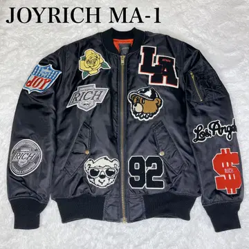 극레어 JOYRICH 플라이트 자켓 MA-1 자수 패치 블랙