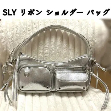 SLY 실버 포켓 리본 숄더 백